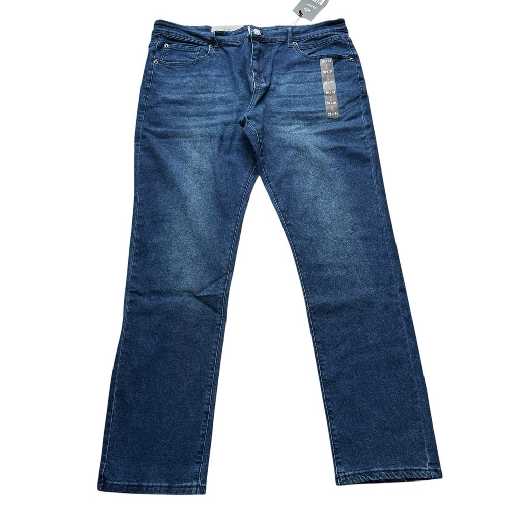 Blu‎ Rock 4 Way Stretch Flex Jeans Medium Wash 38x31 New With Tags